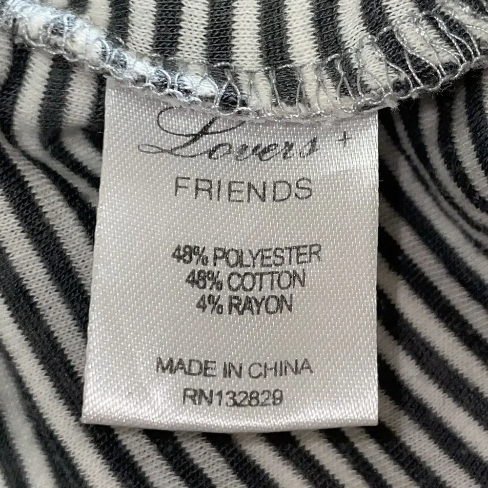 Lover + Friends Striped Grey Cream‎ Jersey Halter Maxi Long Dress Size Large